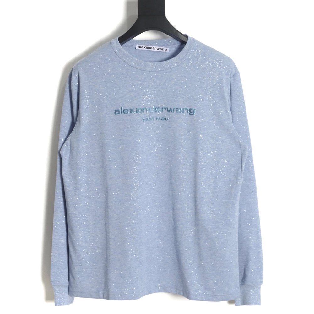 Discount Alexander Wang 23FW glitter long-sleeved T-shirt,All order with free shipping Discount Alexander Wang