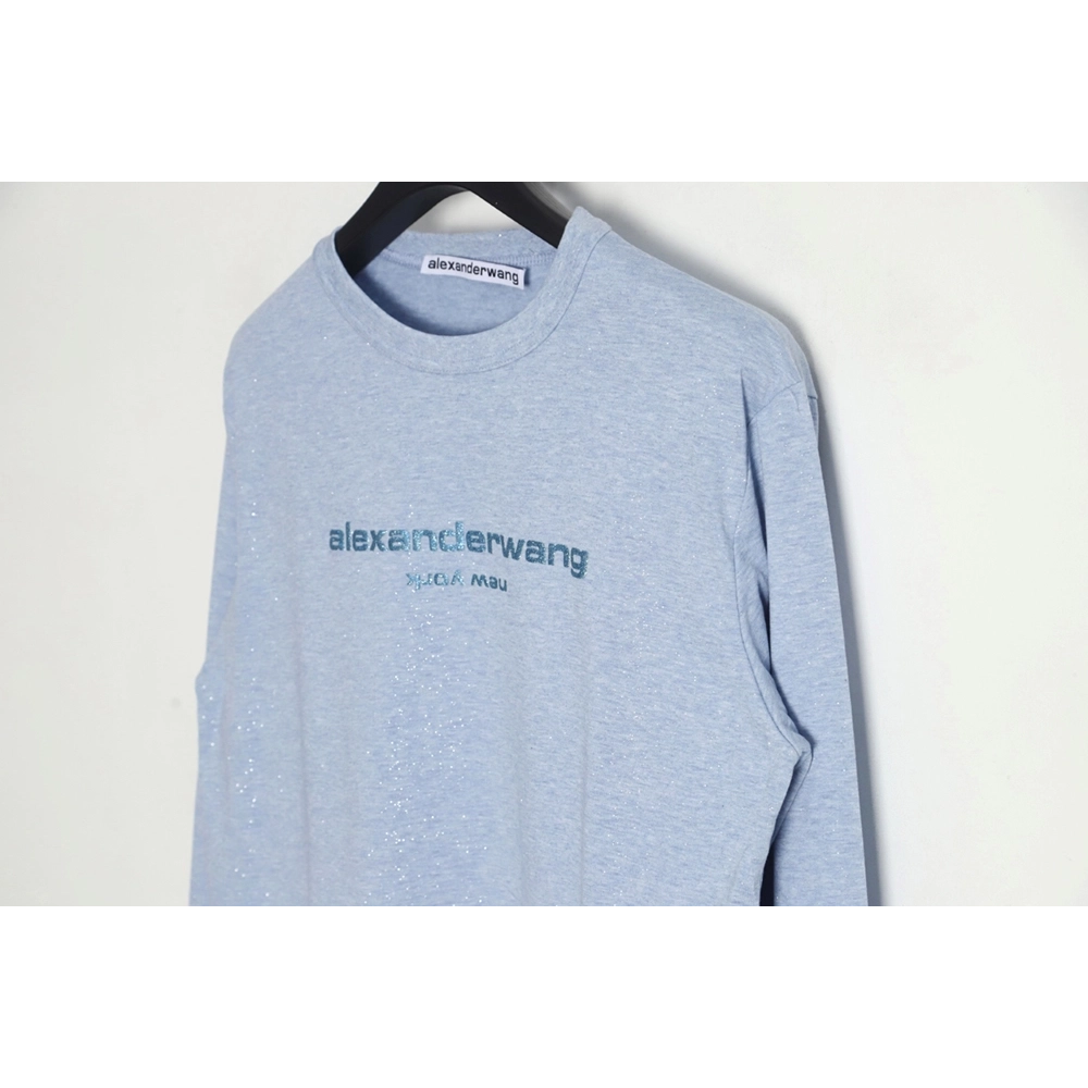 Discount Alexander Wang 23FW glitter long-sleeved T-shirt,All order with free shipping Discount Alexander Wang