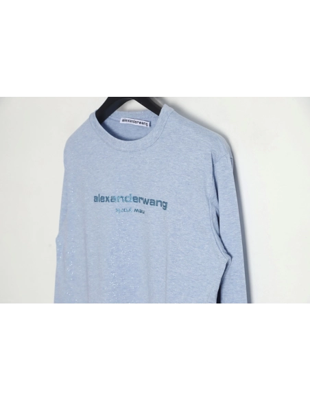Discount Alexander Wang 23FW glitter long-sleeved T-shirt,All order with free shipping Discount Alexander Wang