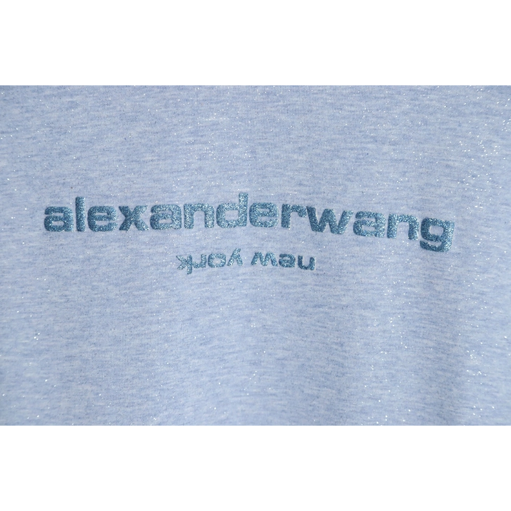 Discount Alexander Wang 23FW glitter long-sleeved T-shirt,All order with free shipping Discount Alexander Wang