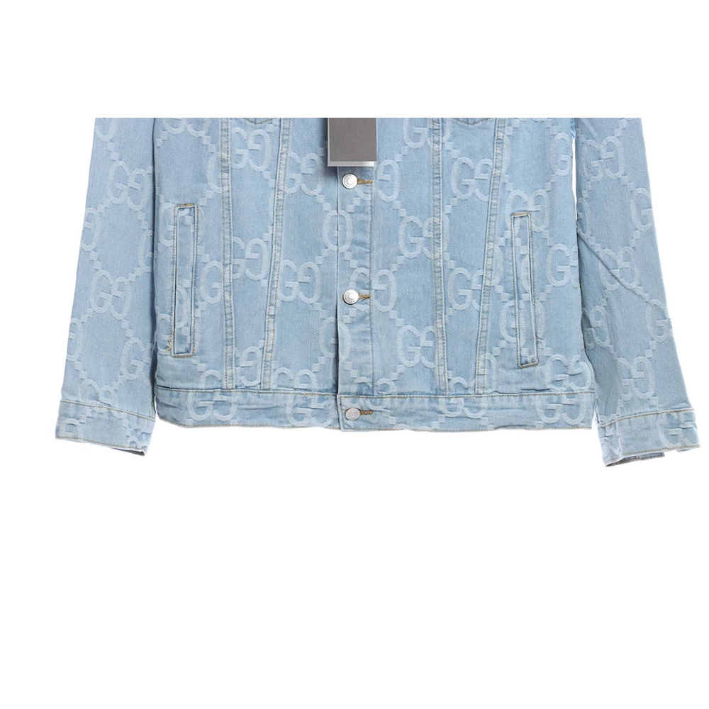 Gucci coconut palm embroidered denim jacket,Gucci Jacket,Jacket,APPAREL