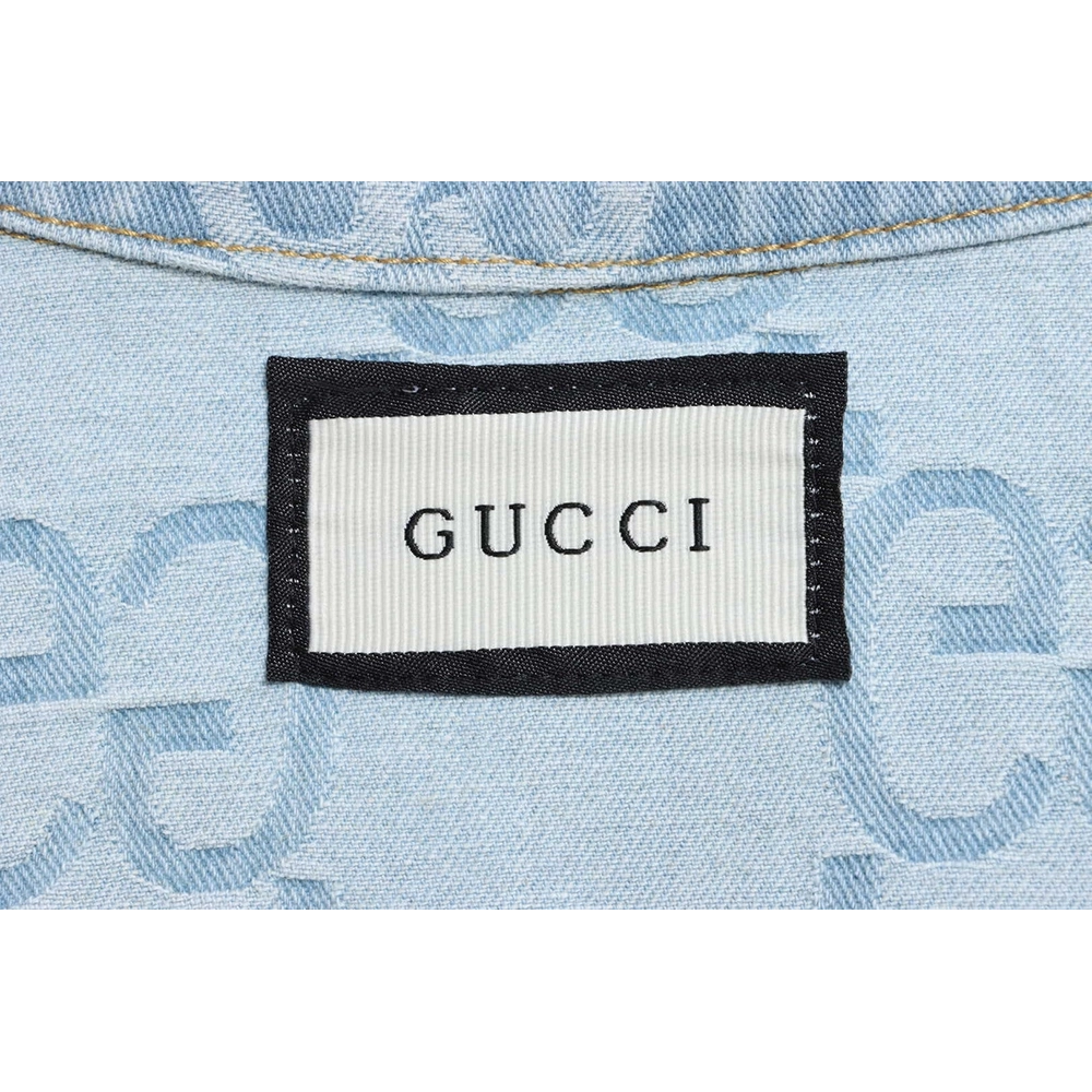 Gucci coconut palm embroidered denim jacket,Gucci Jacket,Jacket,APPAREL