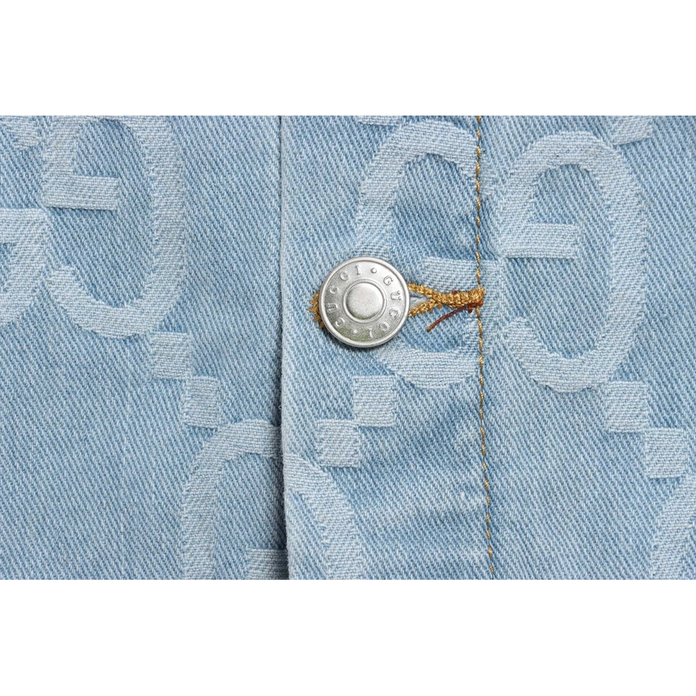 Gucci coconut palm embroidered denim jacket,Gucci Jacket,Jacket,APPAREL
