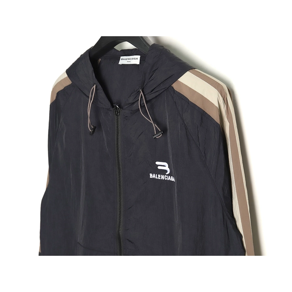 Balenciaga Zippered Logo Embroidered Long Sleeve Jacket TSK1,Balenciaga Jacket,Jacket,APPAREL