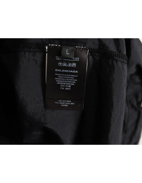 Balenciaga Zippered Logo Embroidered Long Sleeve Jacket TSK1,Balenciaga Jacket,Jacket,APPAREL