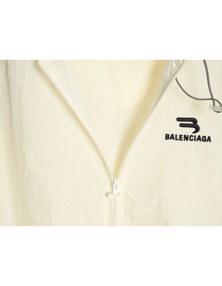 Balenciaga Zippered Logo Embroidered Long Sleeve Jacket,Balenciaga Jacket,Jacket,APPAREL