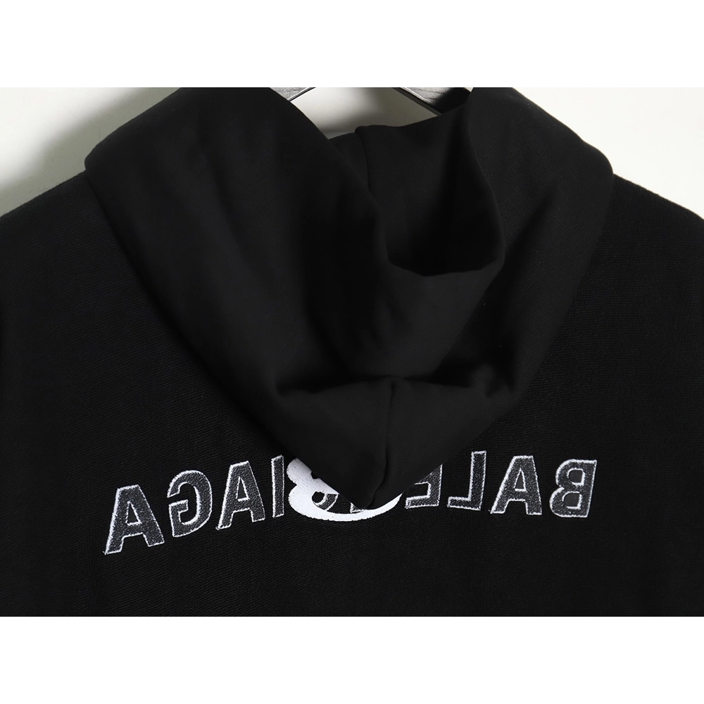 Balenciaga reverse embroidered double ring zipper hooded jacket,Balenciaga Jacket,Jacket,APPAREL