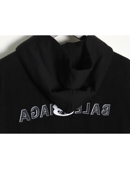 Balenciaga reverse embroidered double ring zipper hooded jacket,Balenciaga Jacket,Jacket,APPAREL