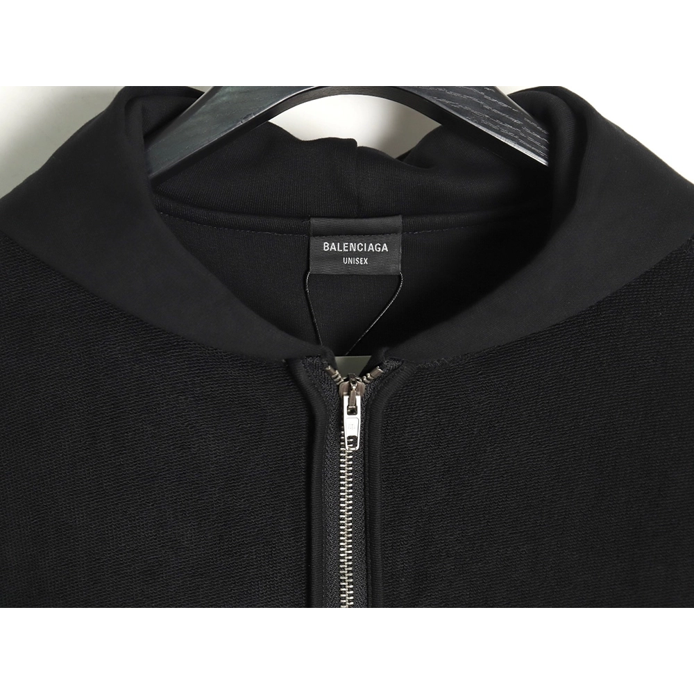 Balenciaga reverse embroidered double ring zipper hooded jacket,Balenciaga Jacket,Jacket,APPAREL