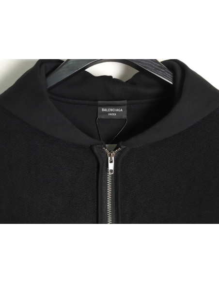 Balenciaga reverse embroidered double ring zipper hooded jacket,Balenciaga Jacket,Jacket,APPAREL