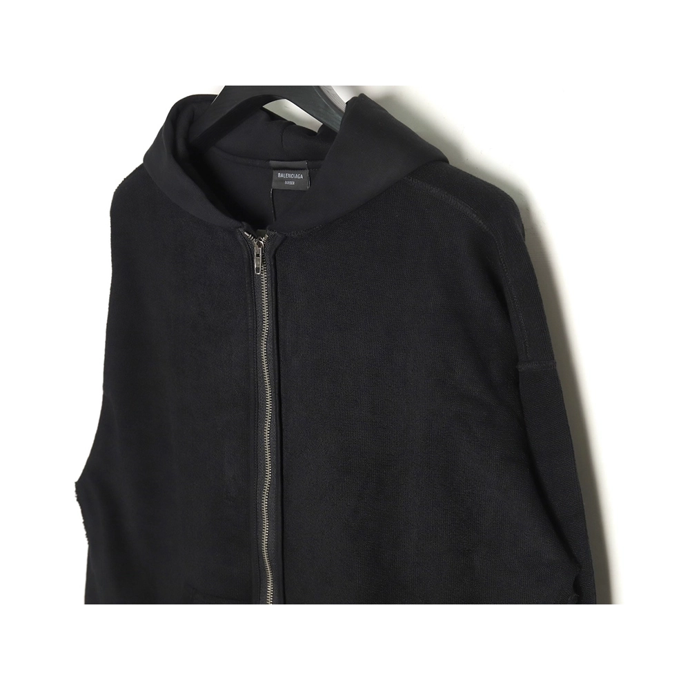 Balenciaga reverse embroidered double ring zipper hooded jacket,Balenciaga Jacket,Jacket,APPAREL