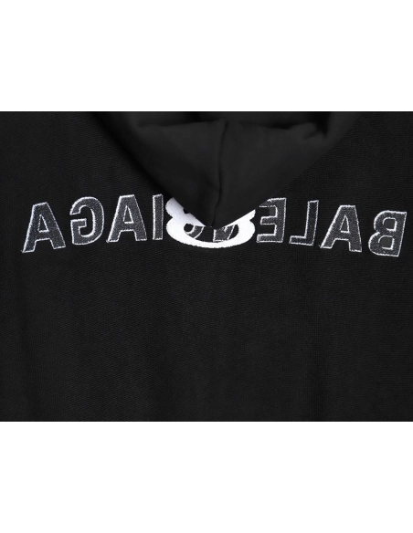 Balenciaga reverse embroidered double ring zipper hooded jacket,Balenciaga Jacket,Jacket,APPAREL