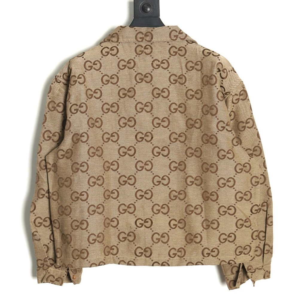 Gucci Double G small jacquard lapel longsleeved shirt jacket,Gucci Jacket,Jacket,APPAREL
