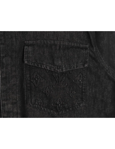 Louis vuitton pocket embossed denim jacket shirt,Louis Vuitton Jacket,Jacket,APPAREL