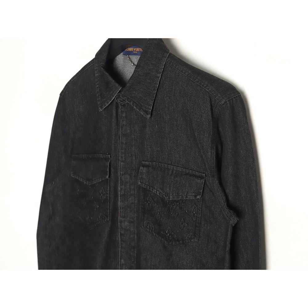 Louis vuitton pocket embossed denim jacket shirt,Louis Vuitton Jacket,Jacket,APPAREL