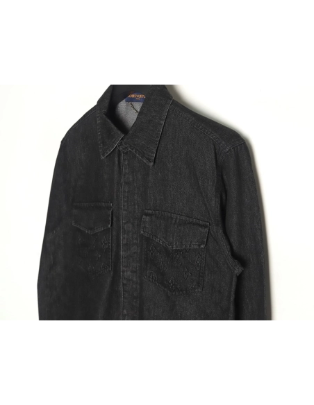 Louis vuitton pocket embossed denim jacket shirt,Louis Vuitton Jacket,Jacket,APPAREL