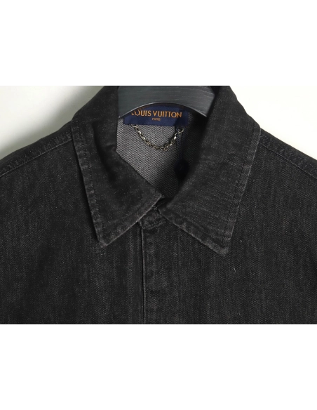 Louis vuitton pocket embossed denim jacket shirt,Louis Vuitton Jacket,Jacket,APPAREL