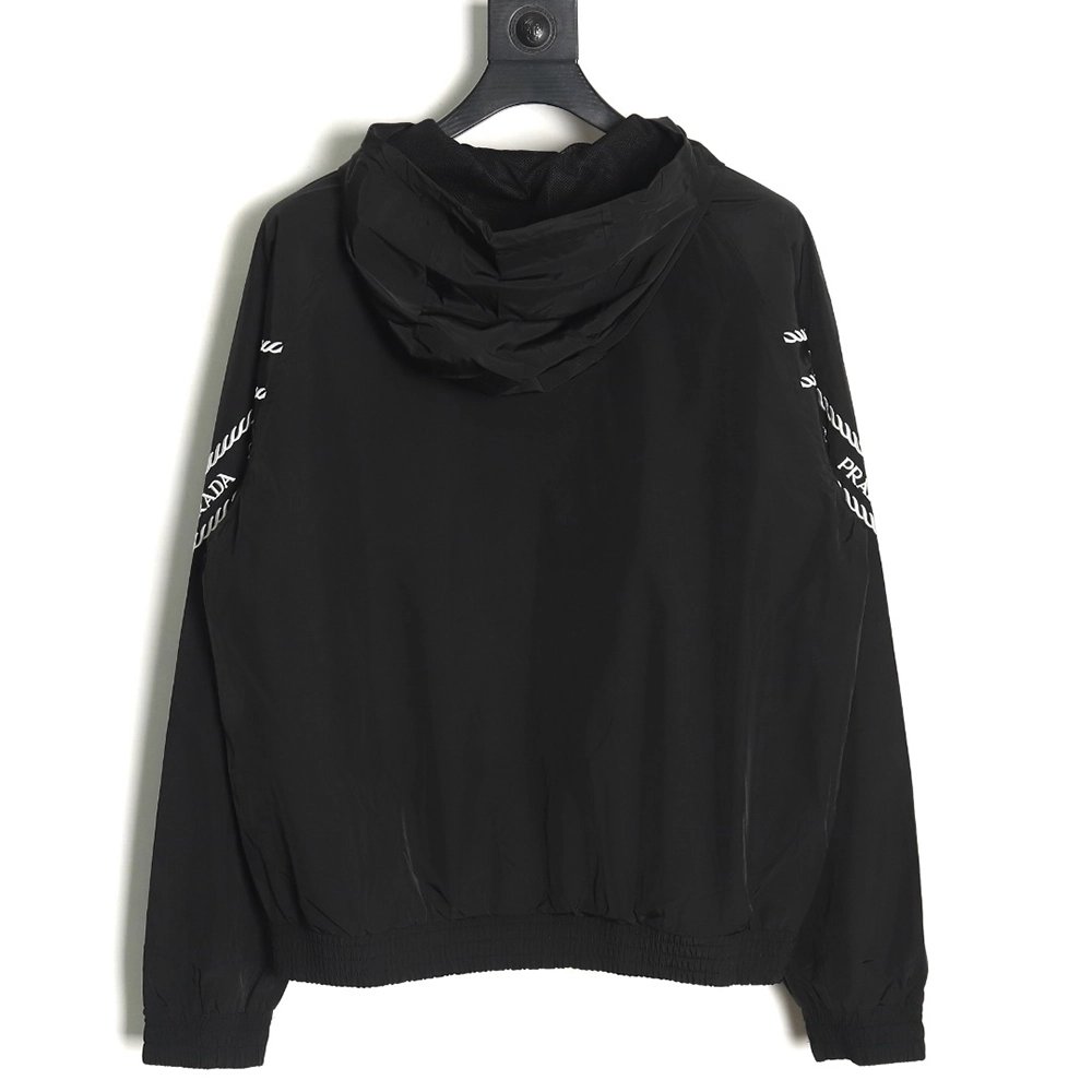 Prada Embroidered Logo ZipUp Jacket TSK1,Prada Jacket,Jacket,APPAREL