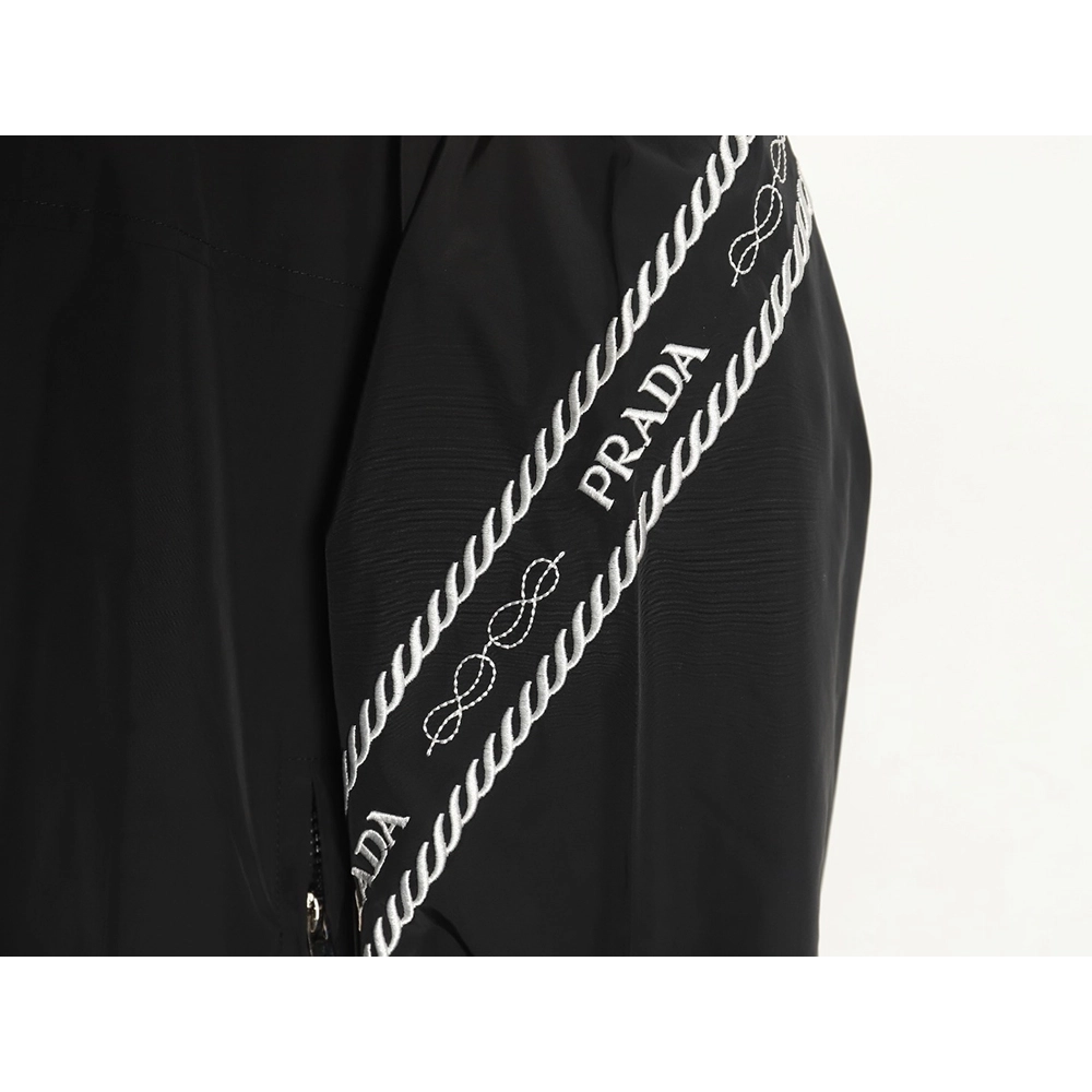 Prada Embroidered Logo ZipUp Jacket TSK1,Prada Jacket,Jacket,APPAREL