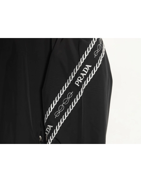 Prada Embroidered Logo ZipUp Jacket TSK1,Prada Jacket,Jacket,APPAREL