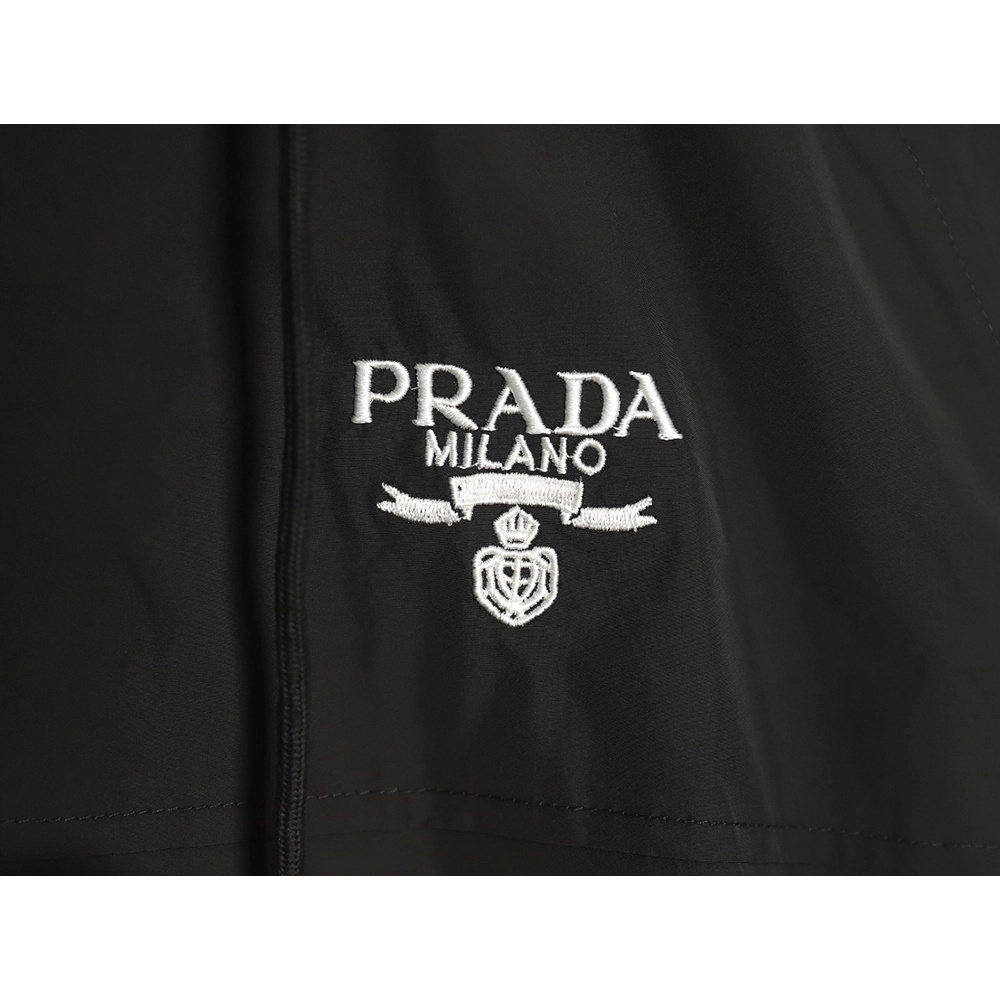 Prada Embroidered Logo ZipUp Jacket TSK1,Prada Jacket,Jacket,APPAREL