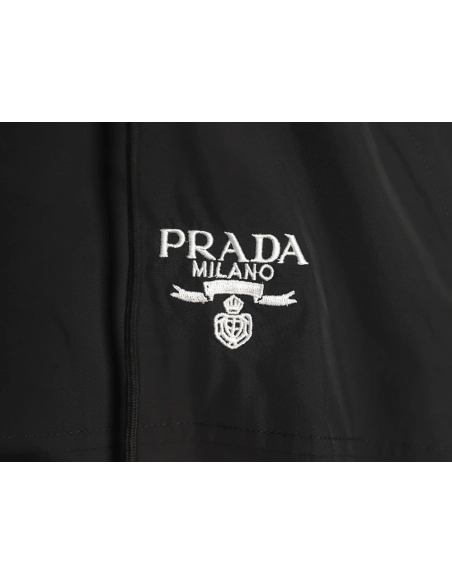 Prada Embroidered Logo ZipUp Jacket TSK1,Prada Jacket,Jacket,APPAREL