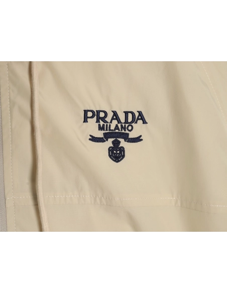 Prada Embroidered Logo ZipUp Jacket,Prada Jacket,Jacket,APPAREL