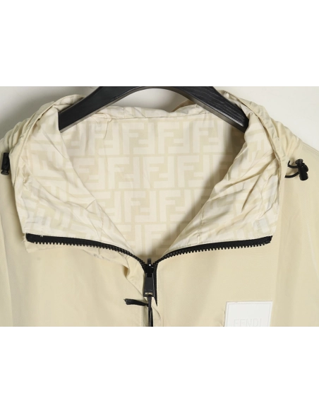 Fendi FF reversible nylon jacket with hood,Fendi Jacket,Jacket,APPAREL