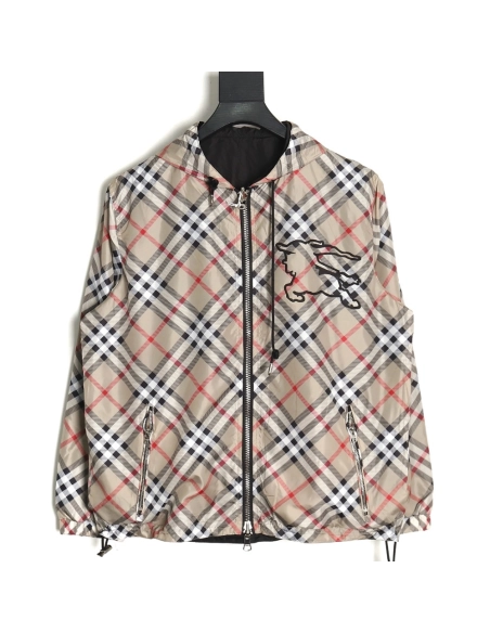 Burberry Check Warhorse Double Face Jacket TSK2,Burberry Jacket,Jacket,APPAREL