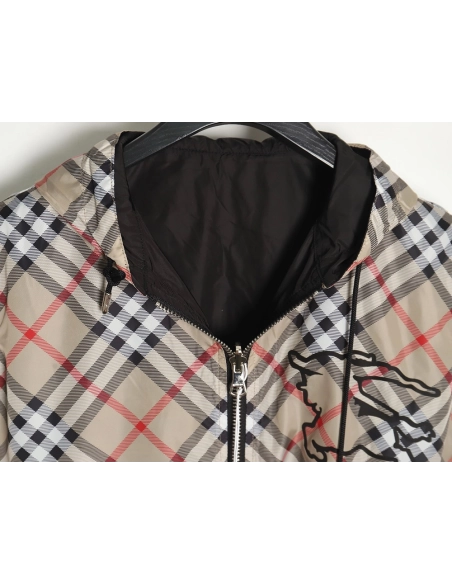 Burberry Check Warhorse Double Face Jacket TSK2,Burberry Jacket,Jacket,APPAREL