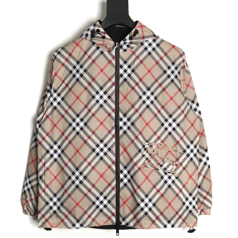 Burberry Check Warhorse Double Face Jacket TSK1,Burberry Jacket,Jacket,APPAREL