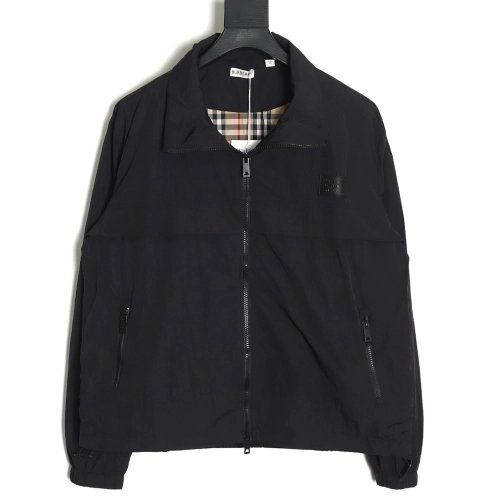 Burberry checked jacket with chest logo lining,Burberry Jacket,Jacket,APPAREL