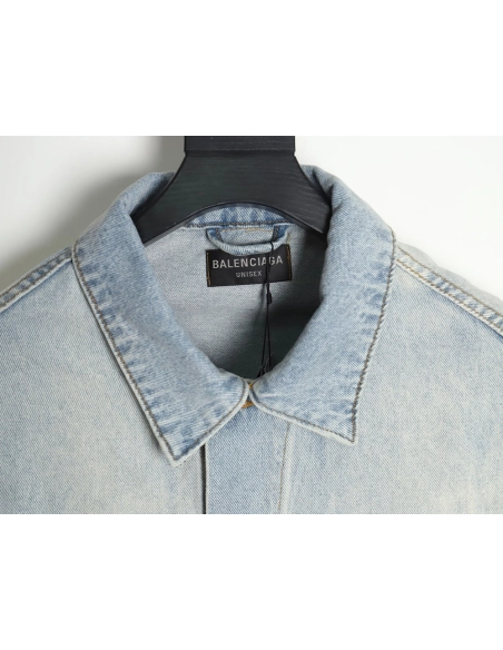 Balenciaga 24SS cardboard label denim jacket,Balenciaga Jacket,Jacket,APPAREL