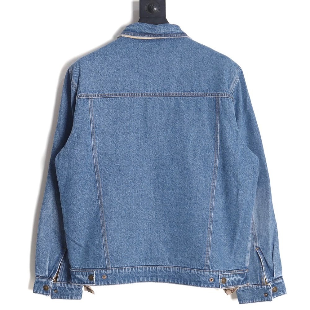 GUCCI allover printed presbyopia reversible denim jacket,Gucci Jacket,Jacket,APPAREL