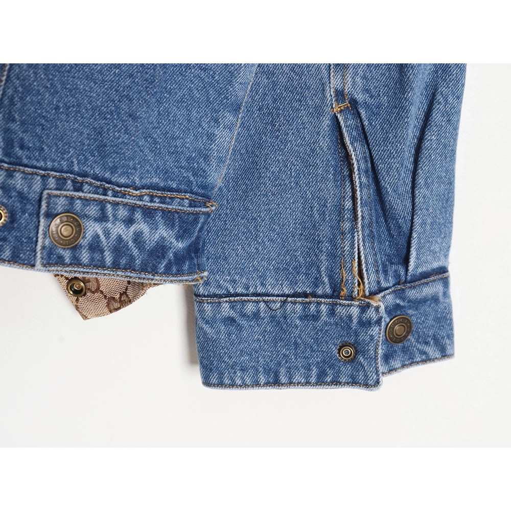 GUCCI allover printed presbyopia reversible denim jacket,Gucci Jacket,Jacket,APPAREL