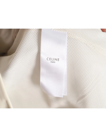 Celine embroidered slogan retro zipper windbreaker jacket,Celine Jacket,Jacket,APPAREL