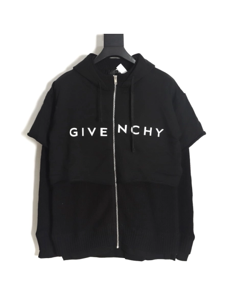 Givenchy heavytech knitted sweater patchwork jacket,Givenchy Jacket,Jacket,APPAREL
