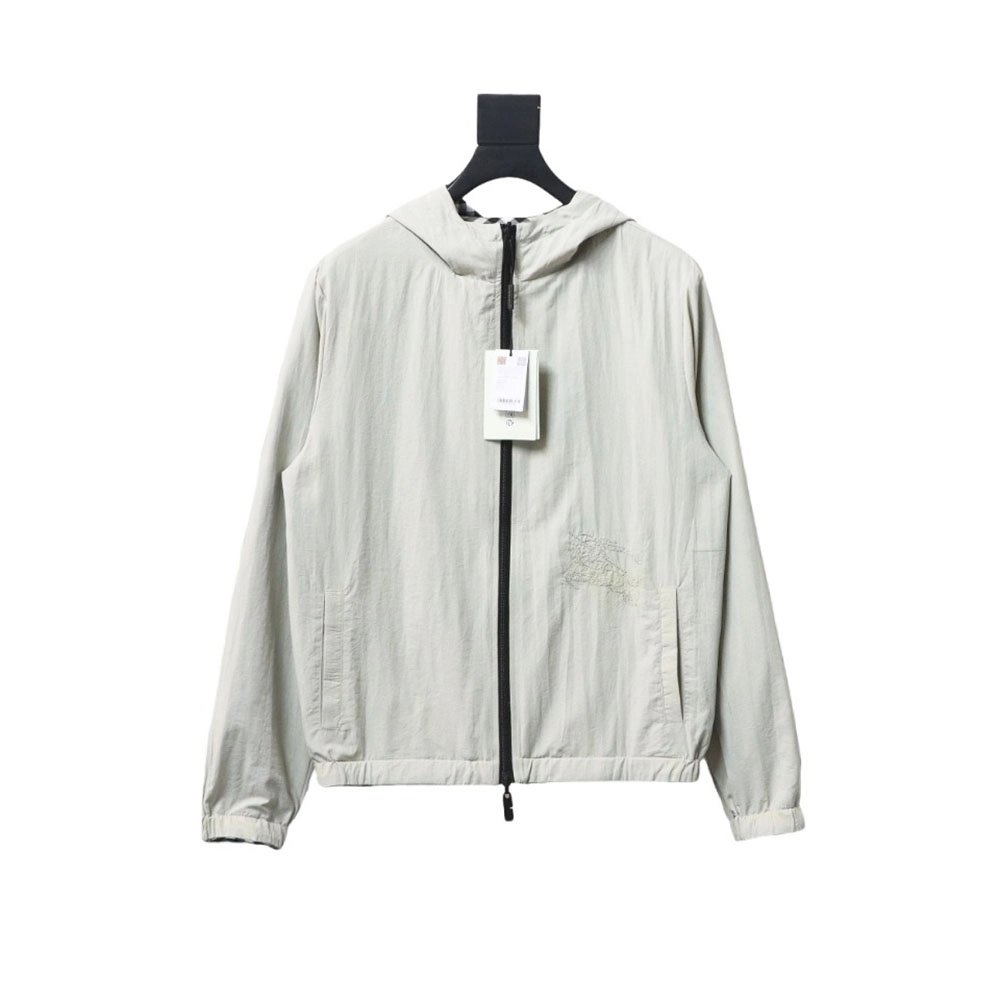 Burberry Check Warhorse Reversible Hooded Jacket TSK1,Burberry Jacket,Jacket,APPAREL