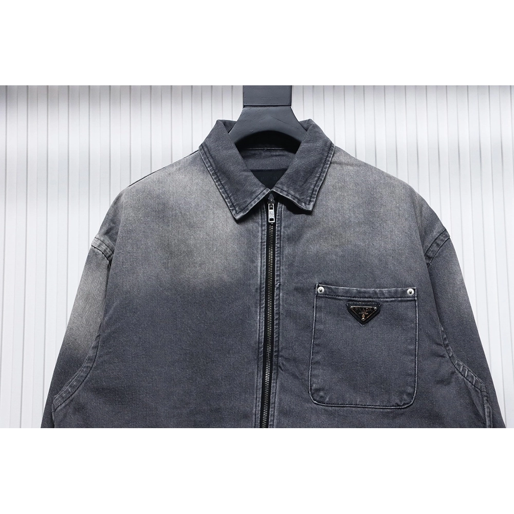 Prada Denim ZipUp Jacket,Prada Jacket,Jacket,APPAREL