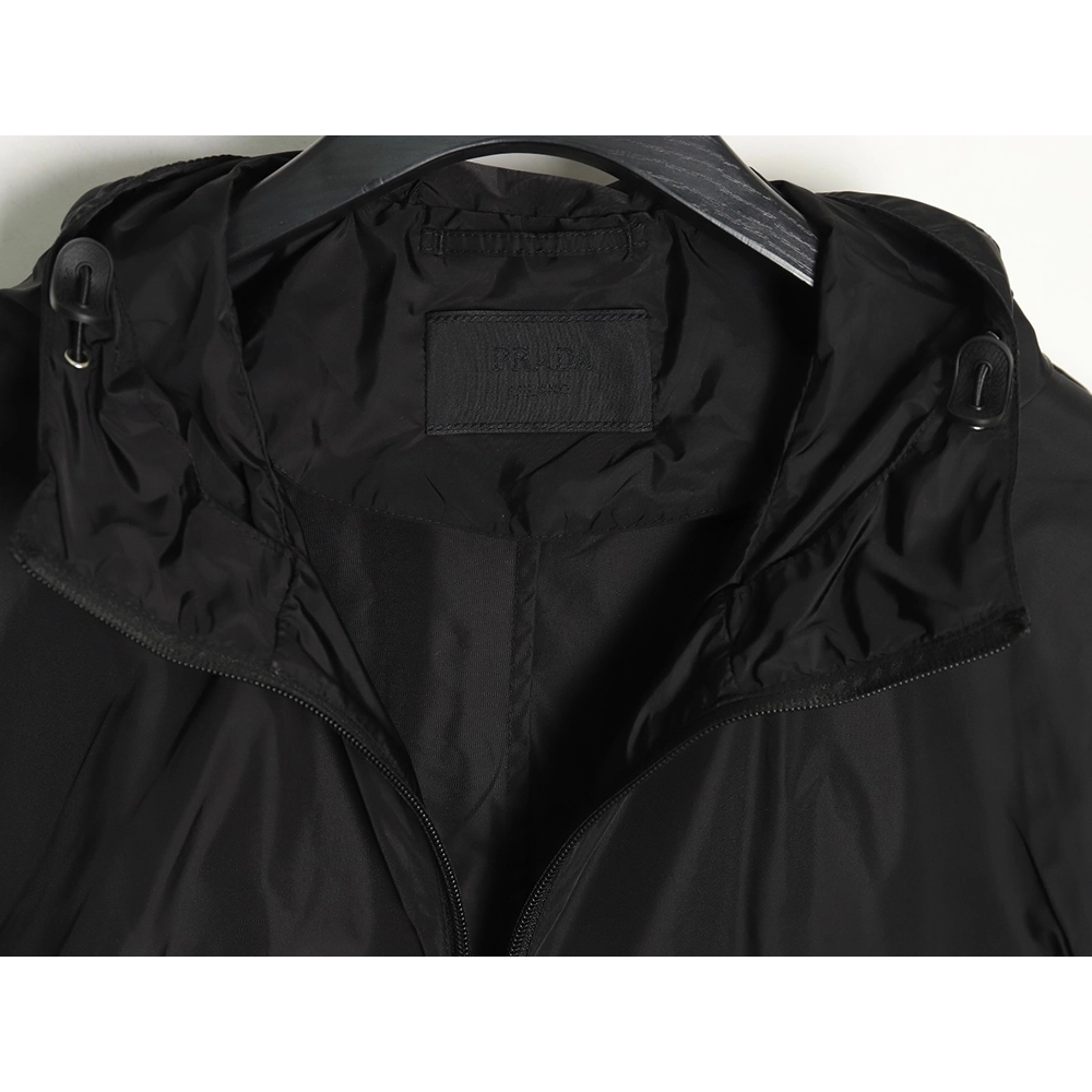 Prada black and grey patchwork hooded jacket,Prada Jacket,Jacket,APPAREL