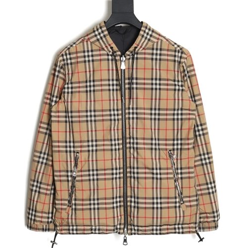 Burberry Check reversible hooded jacket,Burberry Jacket,Jacket,APPAREL