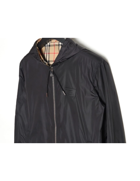 Burberry Check reversible hooded jacket,Burberry Jacket,Jacket,APPAREL