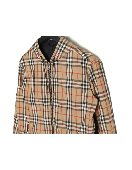 Burberry Check reversible hooded jacket,Burberry Jacket,Jacket,APPAREL