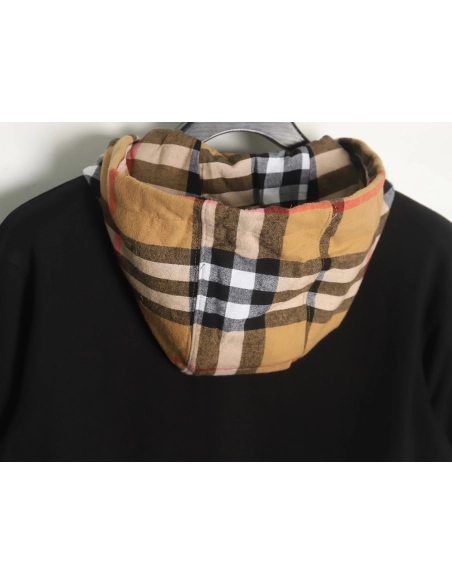 Burberry Check Hood Panel Double Zip Hooded Jacket TSK1,Burberry Jacket,Jacket,APPAREL