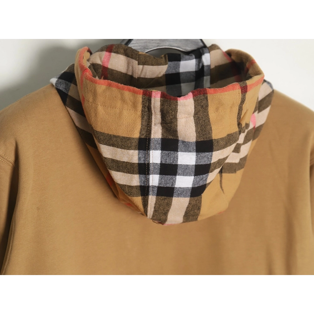 Burberry Check Hood Panel Double Zip Hooded Jacket,Burberry Jacket,Jacket,APPAREL