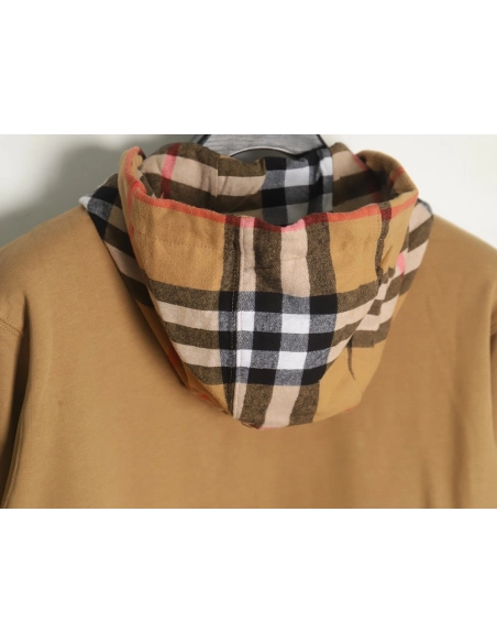 Burberry Check Hood Panel Double Zip Hooded Jacket,Burberry Jacket,Jacket,APPAREL