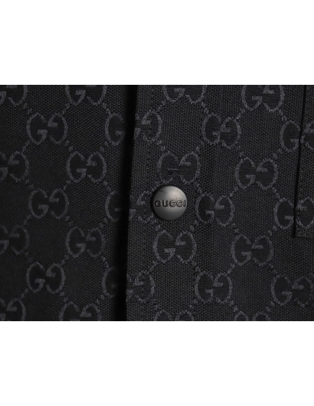 Gucci allover double G jacquard shirt jacket TSK1,Gucci Jacket,Jacket,APPAREL