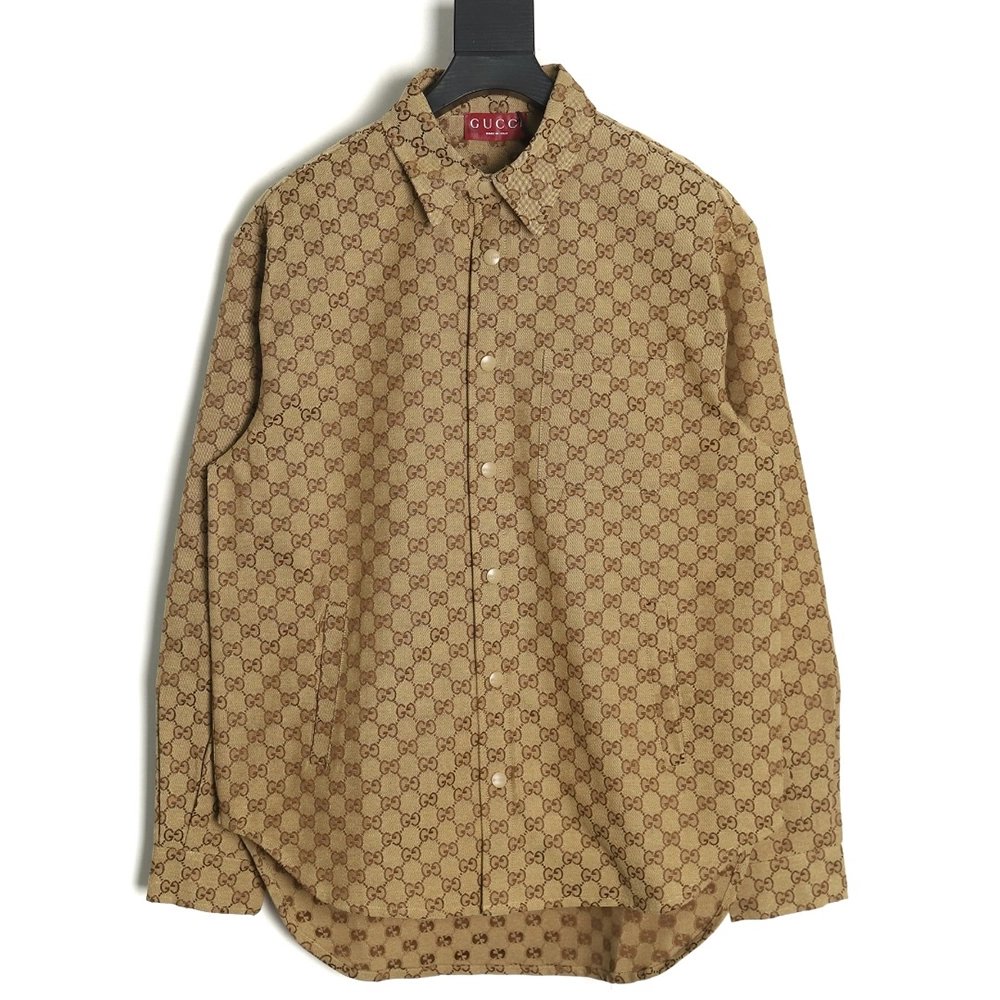 Gucci allover double G jacquard shirt jacket,Gucci Jacket,Jacket,APPAREL