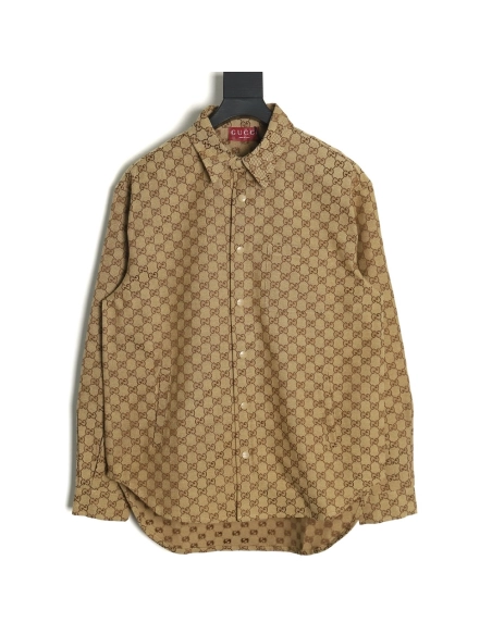 Gucci allover double G jacquard shirt jacket,Gucci Jacket,Jacket,APPAREL