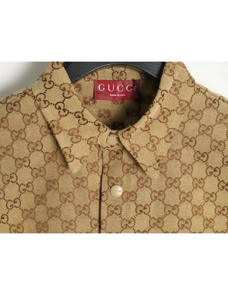 Gucci allover double G jacquard shirt jacket,Gucci Jacket,Jacket,APPAREL